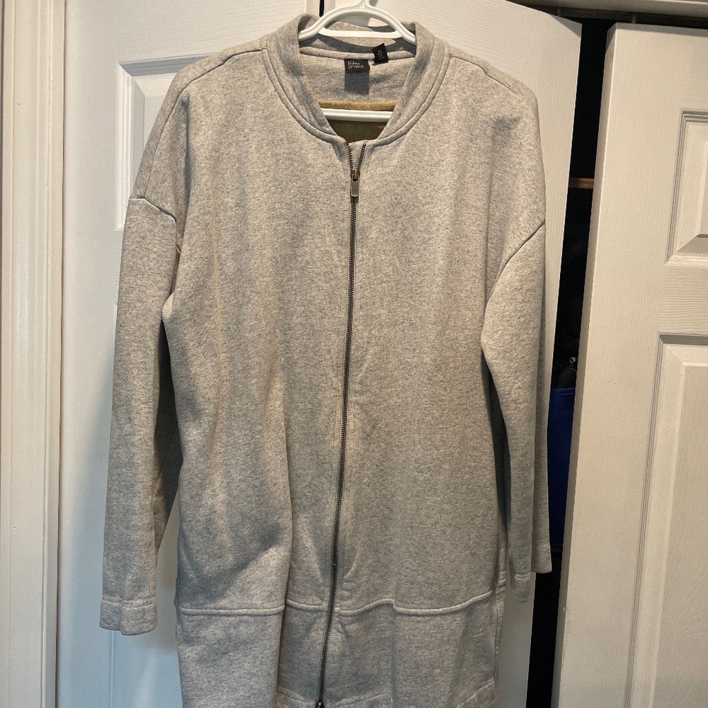 the fisher project grey zip sweater